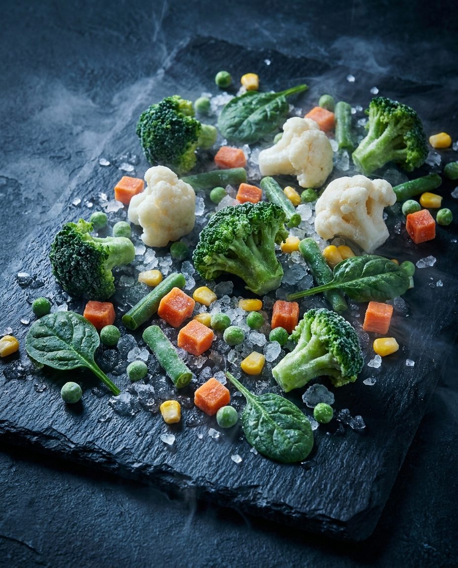 IQF frozen broccoli, peas, carrots and green beans